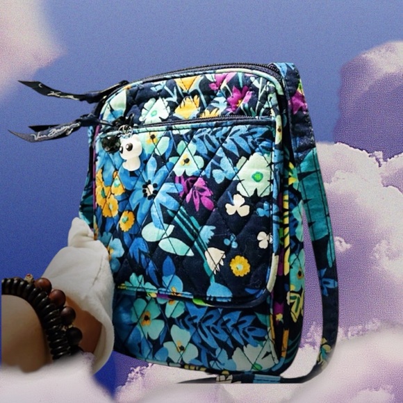 Vera Bradley Blue and Purple Floral Y2K Crossbody Bag new without tags - Picture 6 of 17